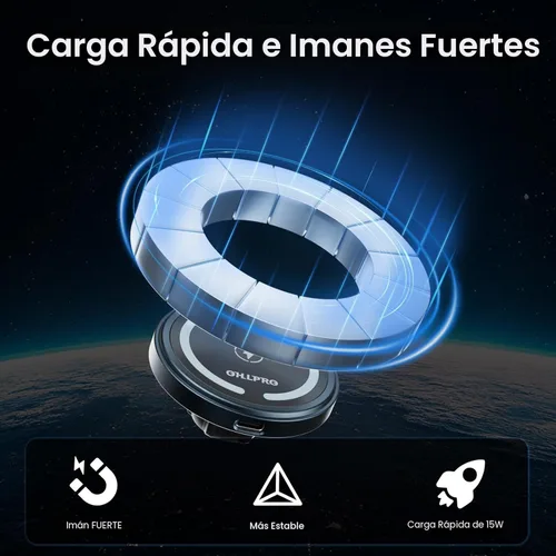 Miniatura 5 de OHLPRO Cargador de coche MagSafe para iPhone, cargador inalámbrico para coche, soporte magnético para teléfono para iPhone 17 Pro Max 16 15 14