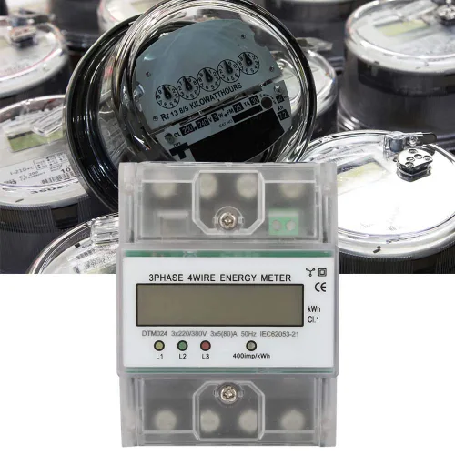 Miniatura 4 de Medidor de energía digital de 3 fases KWh Monitor 220V/380V 4P LCD Medidor de consumo de energía para sistemas eléctricos comerciales industriales