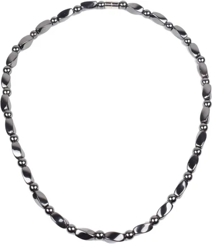 Miniatura 9 de Collar de hematita unisex negro - Collar de hematita magnética natural que alivia la fatiga alrededor del cuello, hombro - 21.6 pulgadas (21.7 in)