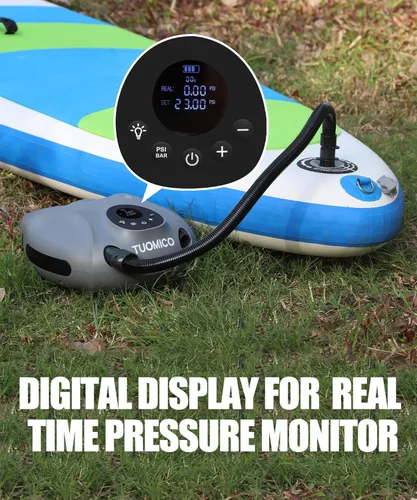 Miniatura 5 de Truely - Bomba de aire portátil de alta presión de 25 PSI, inflado rápido de 4 minutos, bomba de aire eléctrica con batería recargable de 74 WH