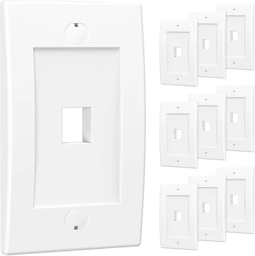 [UL Listed] Cable Matters - Placa de pared en blanco para toma trapezoidal, Blanco
