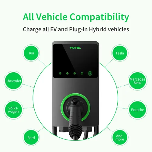 Miniatura 7 de Autel Cargador EV Nivel 2 50 Amperios Cargador Inteligente AI para Vehículos Eléctricos (EV) con Wi-Fi y Bluetooth, Estación de Carga para Coche