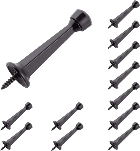 Miniatura 11 de HOME MASTER HARDWARE Topes de Puerta Rígidos Sólidos de Servicio Pesado de 3", Negro Mate, Paquete de 2 con Puntas de Plástico - Topes de Puerta