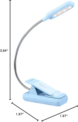 Miniatura 7 de VAVOFO - Luz de lectura recargable para libros para leer en la cama para niños, 7 luces LED de lectura con 9 niveles de luz blanca cálida y fría