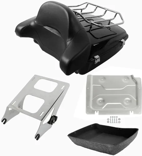 Miniatura 8 de TCT-MOTORPARTS Maletero y respaldo negro mate cortado para Harley Touring Electra Street CVO Road King Glide 2014-2025