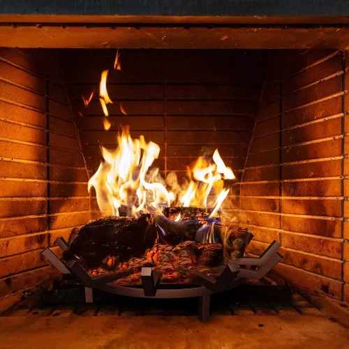 Miniatura 6 de AMAGABELI GARDEN & HOME Rejilla para Fogata Redonda de 27 Pulgadas, Rejilla de Troncos para Chimenea, Soporte de Acero Sólido para Quemar Leña