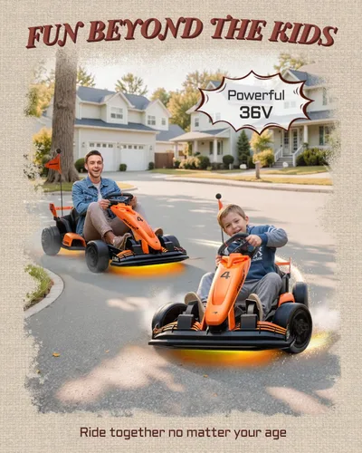Miniatura 4 de Go Kart Eléctrico con Licencia McLaren para Niños, Batería de 36V 9AH, Kart de Deriva con Asiento Ajustable, Vehículo Montable Crazy Cart para Niños