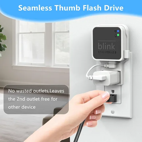 Miniatura 3 de Unidad flash USB Blink de 256 GB, con soporte de pared con toma de corriente para Blink Sync Module 2, almacenamiento USB Blink y soporte de cámara