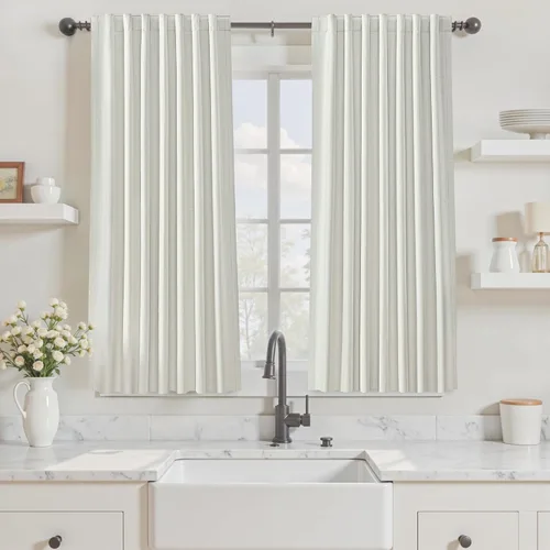 Miniatura 55 de Cortinas opacas de 54 pulgadas de largo para dormitorio, sala de estar, cortinas beige con aislamiento térmico, oscurecimiento de la habitación