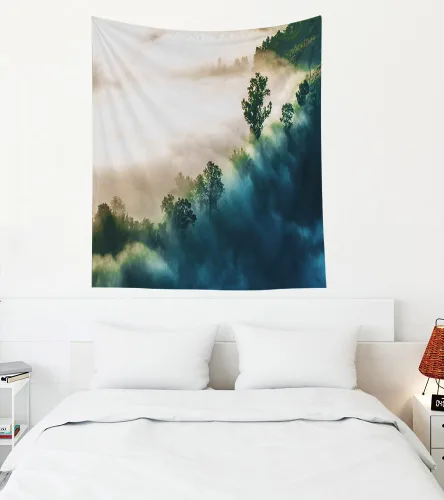 Miniatura 21 de Crannel Tapiz de invierno para colgar en la pared, sombrero de mago psicodélico para barba, tapiz mágico de calavera de humo de 50 x 60 pulgadas