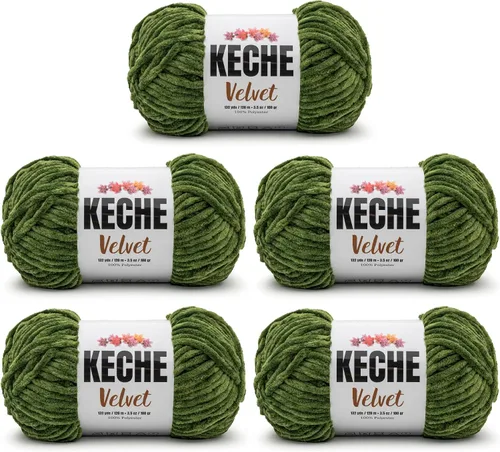 Miniatura 56 de Keche Hilo de terciopelo para ganchillo, manta de felpilla suave, voluminosa, hilo amigurumi, 3.53 oz (132 yardas), color azul bebé