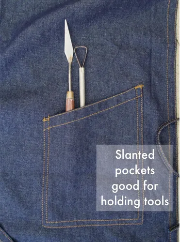 Miniatura 5 de BLUE DENIM, el delantal original dividido superpuesto para alfareros, chefs, jardineros, artistas, hombres y mujeres Azul Denim