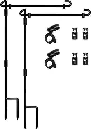 Miniatura 10 de HOOSUN Soporte para Bandera de Jardín, Soporte de Hierro Forjado para Bandera de Patio, Soporte Perfecto para Banderas de Jardín de 12.5x18