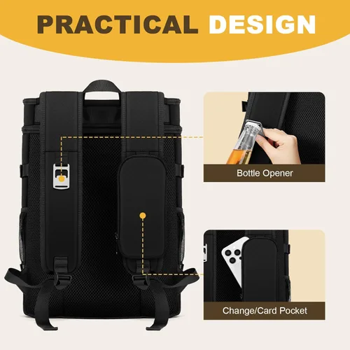 Miniatura 6 de MIYCOO Mochila enfriadora – 40 latas con aislamiento para hombres y mujeres, portátil con 2 compartimentos a prueba de fugas, bolsa enfriadora