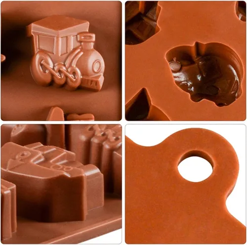 Miniatura 4 de Joyeee 2 moldes de silicona 3D antiadherentes para dulces, vehículos caseros, galletas, jabón, vela, crayón, yeso, arcilla polimérica, bandeja