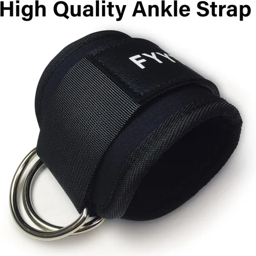 Miniatura 5 de Correa de tobillo (par) para máquina de cable, brazalete de tobillo para patadas hacia atrás, extensiones de piernas, ejercicios de la parte Negro