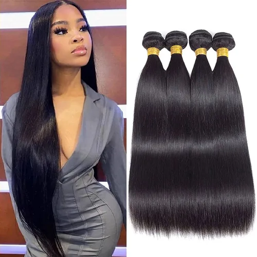 Miniatura 25 de Extensiones de cabello humano lacio 12A con cierre de encaje HD de 5 x 5 (16, 18, 20 + 14 pulgadas), tejido de cabello humano virgen brasileño 100%