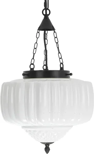 Miniatura 11 de FCTWAKS Lámpara colgante grande de vidrio lechoso, candelabro de techo estilo Schoolhouse de mediados de siglo de 14", candelabro vintage