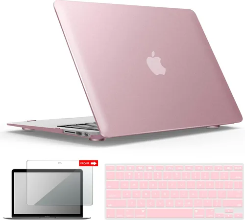Miniatura 37 de iBenzer Carcasa rígida de plástico con superficie suave 3 en 1 y cubierta para teclado y protector de visualización para MacBook Air, Negro