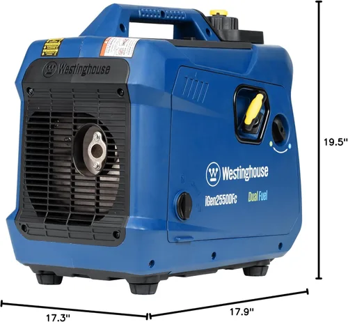 Miniatura 11 de Westinghouse Generador inversor portátil súper silencioso y ligero de 2550 vatios pico, salida de 30 A listo para RV, alimentado a gas y propano