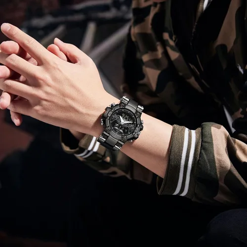 Miniatura 3 de findtime Relojes de diseñador genial para hombre, color azul, gran cara, relojes para hombres, electrónico único, deportivo, militar, audaz