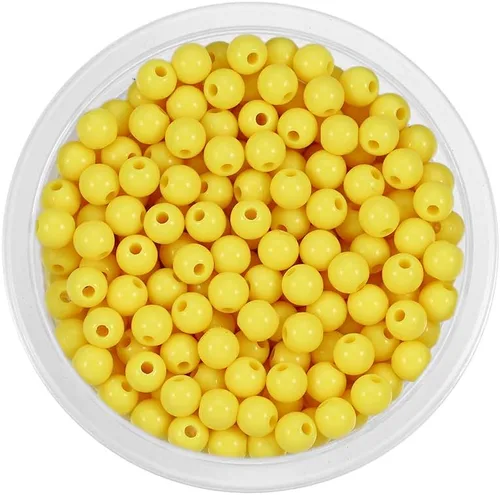 Miniatura 14 de 200 cuentas redondas acrílicas de 0.394 a 0.787 pulgadas (6 a 0.787 in) de color caramelo, cuentas espaciadoras sueltas para manualidades para hacer