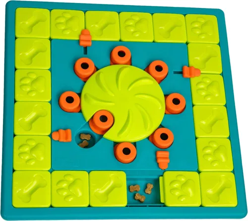 Outward Hound por Nina Ottosson Multipuzzle Nivel 4 Experto Rompecabezas para Perros con Tratamientos para Enriquecimiento, Azul Multipuzzle (Verde)