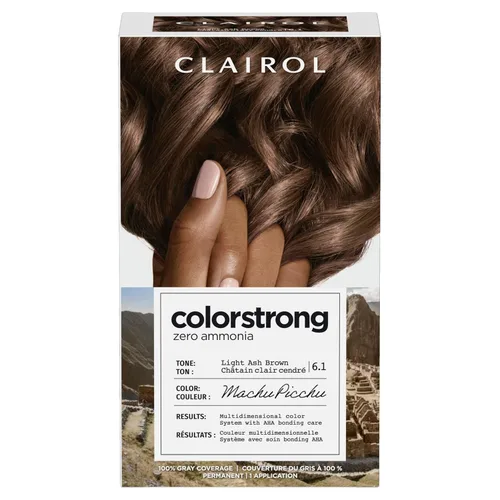 Clairol ColorStrong - Tinte de cabello permanente sin amoniaco, color ceniza claro 6.1 - Color de cabello Machu Picchu, paquete de 1 unidad 6.1