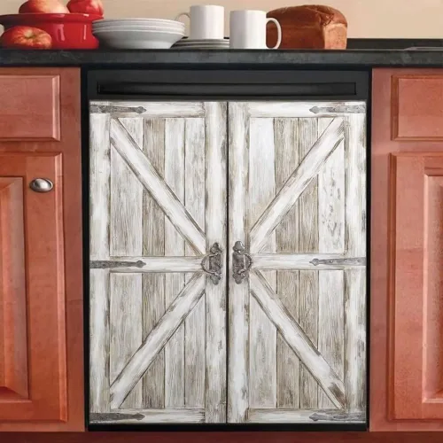 Miniatura 11 de Cubierta magnética de madera con efecto de puerta para lavavajillas, panel creativo para electrodomésticos de cocina, decoración de refrigerador