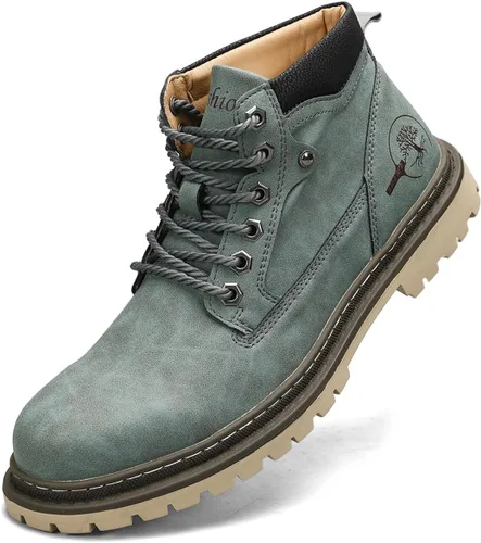 Miniatura 14 de Shaire Botas Chukka de cuero para hombre Botines con cordones para hombre Botas cómodas casuales