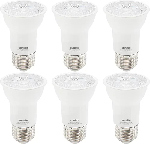 Sunlite Foco LED PAR16 empotrable de cuello largo, 7 vatios, (reemplazo halógeno de 75 W), 500 lúmenes, base mediana (E26), regulable, certificación