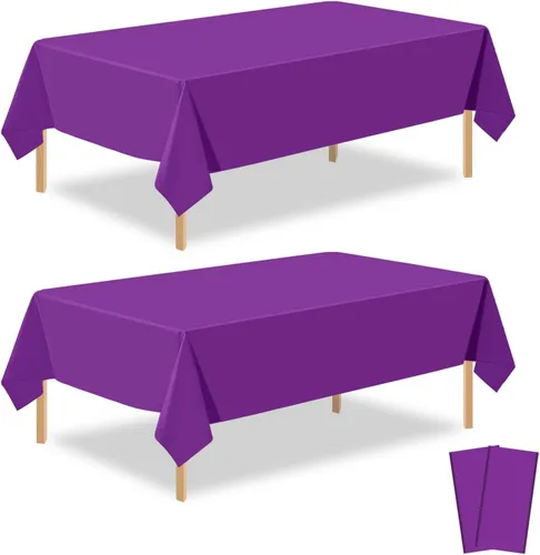 Miniatura 46 de Paquete de 2 manteles rectangulares desechables de plástico negro de 54 x 108 pulgadas, manteles de plástico negro para cumpleaños, bodas