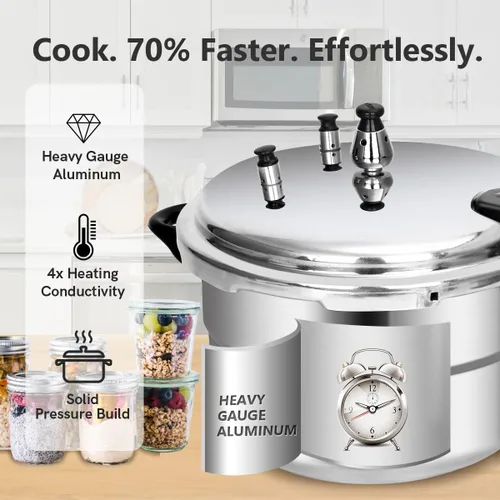 Miniatura 2 de Fulgutonit Olla a presión de 5.3 cuartos de galón, olla de presión compatible con inducción de 10 psi, con control de presión múltiple y protección