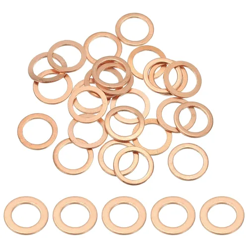 Miniatura 27 de PATIKIL Anilla de arandela de cobre M4, 25 piezas, 4mm ID 8mm OD 1mm de espesor, arandela plana métrica de sello de cobre para tornillos, pernos