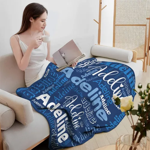 Miniatura 4 de Manta con nombre personalizada para niños, manta con nombre de bebé personalizada para niños y niñas, manta de nombre personalizada súper suave