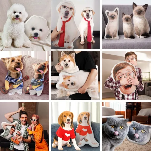 Miniatura 7 de Easycosy Regalos de almohada con foto personalizada, almohada personalizada para mascotas con forma de imagen de tu perro y gato, regalos únicos
