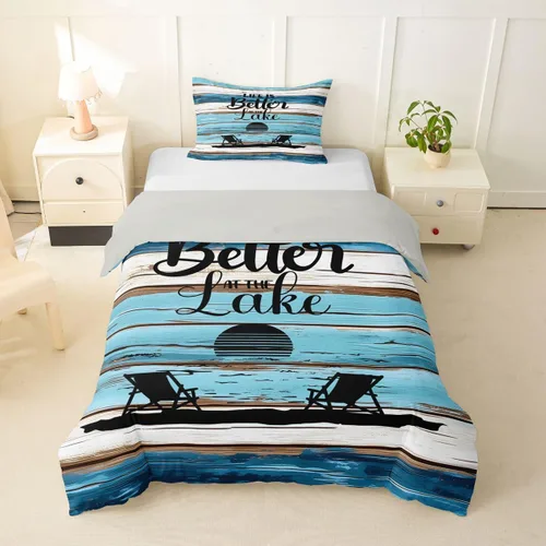 Miniatura 24 de Erosebridal Funda de edredón de ancla náutica, juego de ropa de cama con brújula oceánica, tamaño individual para niños, adolescentes, adultos
