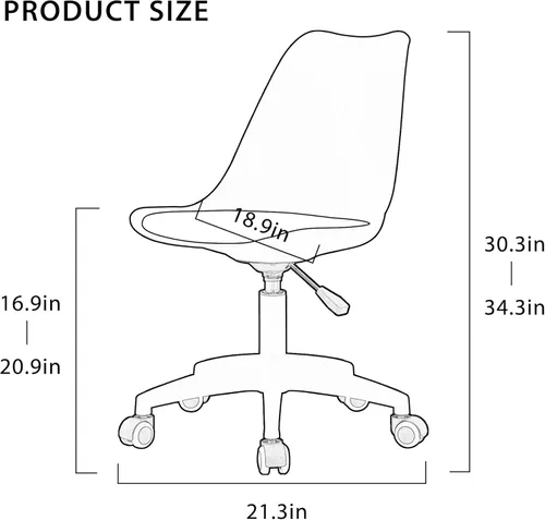 Miniatura 2 de Silla de escritorio transparente con cojín suave de piel sintética, silla de oficina en casa con ruedas, silla de plástico giratoria sin brazos