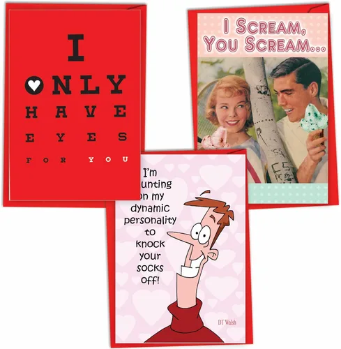 Miniatura 8 de NobleWorks Paquete surtido de 3 divertidas tarjetas de felicitación para el día de San Valentín con sobres para hombres y mujeres