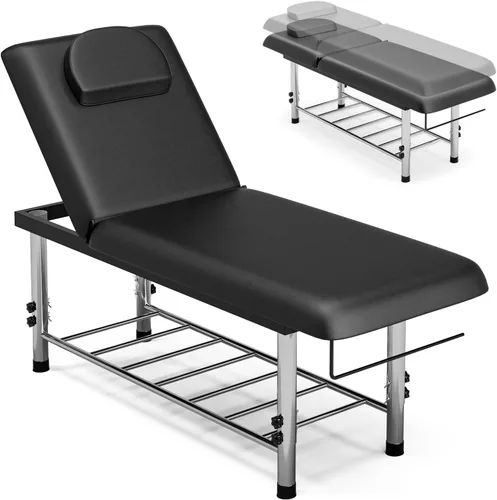 Miniatura 10 de SyyBhb Mesa de masaje estacionaria profesional ajustable en altura, cama de examen resistente de 550 libras para tratamiento, respaldo ajustable