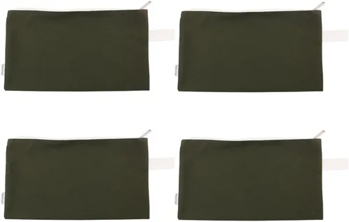 Miniatura 2 de Estuches con cierre para organización de herramientas de Augbunny, 100 % algodón, 16 onzas, ultrarresistentes, multiusos, de lona, 4 unidades Verde