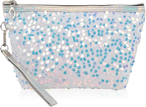 Miniatura 4 de RIAH FASHION Bolsa organizadora de embrague, bolsa organizadora de viaje, cosméticos, artículos de tocador, joyería, lindo bolso de lentejuelas