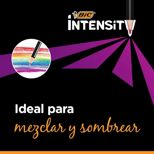 Miniatura 6 de BIC Intensity Lápices de colores en estuche de cartón de alta calidad apto para adultos, varios colores, paquete de 24