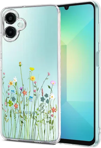 Unov Funda diseñada para Galaxy A06 4G, funda transparente con [patrón antideslizante en relieve], protección delgada a prueba de golpes [TPU