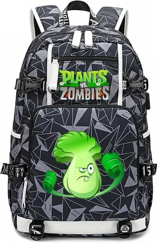 Miniatura 16 de ISaikoy Game Plants vs. Zombies - Mochila de hombro para libros, mochila escolar, color gris, Gris 15, Mochilas Daypack