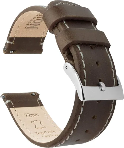 Barton - Correa de reloj de cuero flor con liberación rápida - Ancho a elegir - 16mm, 18mm, 19mm, 20mm, 21mm, 22mm, 23mm o 24mm (0.63, 0.71, 0.75,