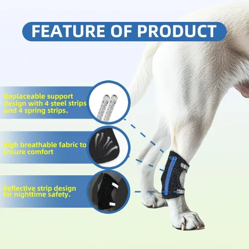 Miniatura 2 de Soporte ajustable para patas traseras de perro, soporte de horquilla y tobillo para perros mayores, recuperación de lesiones de ligamentos ACL