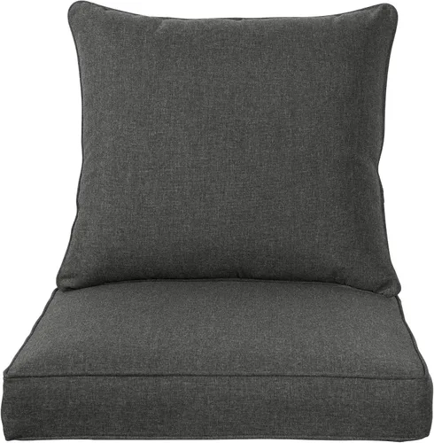 Miniatura 5 de QILLOWAY Juego de cojines de poliéster para sillas de exterior, cojines de exterior para muebles de patio, todo tipo de clima. Gris carbón/negro