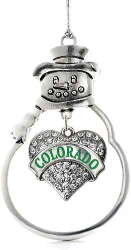 Miniatura 111 de Inspired Silver - Big Sis - Adorno de Navidad plateado - Adorno de árbol de Navidad con dije de corazón con circonita cúbica - Decoración colgante