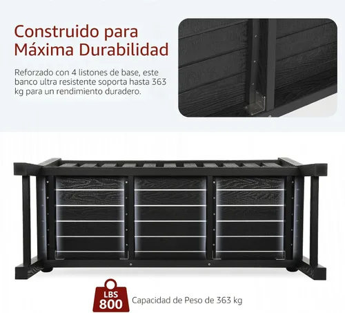 Miniatura 5 de Stoog Banco de Exterior para 2 Personas para Todo Clima, Capacidad de 800 libras Banco de Jardín de Plástico HIPS para Patio, Patio Trasero, Porche
